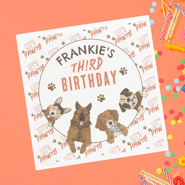 Welppy Paw ty Birthday Party Serviette (Von Creator hochgeladen)