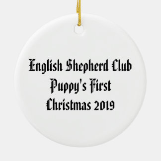 Welppy's First Christmas 2019 English Shepherd Keramik Ornament