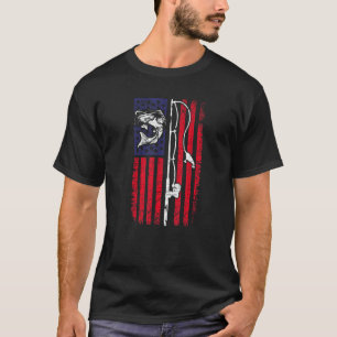 Wels Amerikanische Flagge Catfishing Angler Angeln T-Shirt