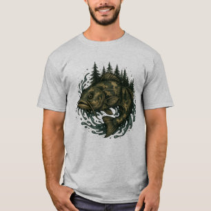 Wels-See-Angeln-Berge-Angler Fisch T-Shirt