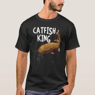Welsangeln Männer Vater Wels König Angler Jäger T-Shirt
