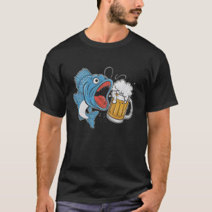 Welsangeln Wels & Bier Deshalb bin ich hier T-Shirt