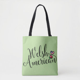 Welsh American Entwined Hearts Grocertasche