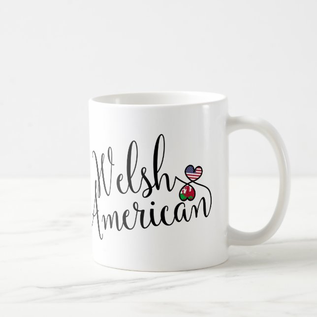 Welsh American Entwined Hearts Tasse (Rechts)