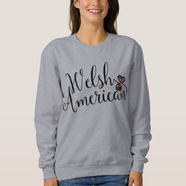 Welsh American Entwinted Hearts Sweatshirt (Vorderseite)