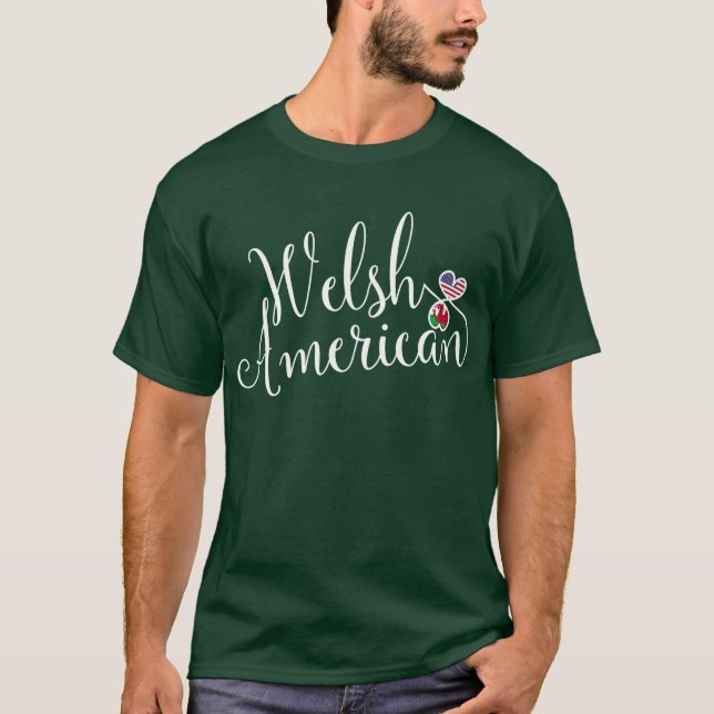 Welsh American Entwinted Hearts Tshirt (Vorderseite)