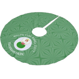 Welsh Angel Christmas Flag Personalisiert Polyester Weihnachtsbaumdecke