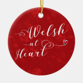 Welsh at Heart, Christmas Tree Ornament, Wales Keramikornament