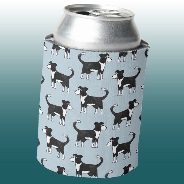 Welsh Border Collie Dog Dosenkühler (Fun Welsh Border Collie Sheepdog pattern can cooler)
