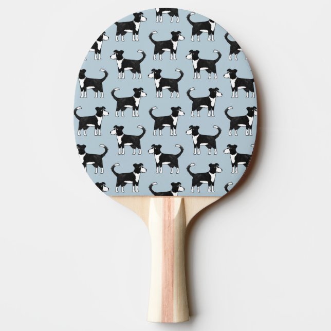 Welsh Border Collie Sheepdog Pattern Tischtennis Schläger (Rückseite)