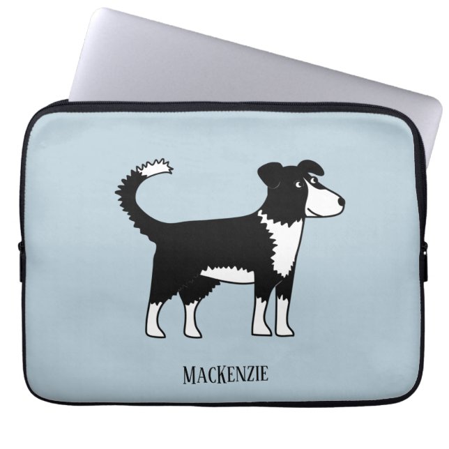 Welsh Border Collie Sheepdog Personalisiert Laptopschutzhülle (Vorderseite)