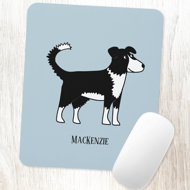 Welsh Border Collie Sheepdog Personalisiert Mousepad (Welsh Border Collie Sheepdog personalized name art mousemat)