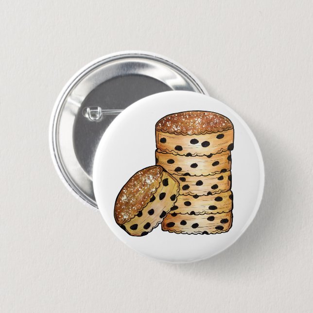 Welsh Cakes Welshcakes Bakestones UK British Food Button (Vorne & Hinten)
