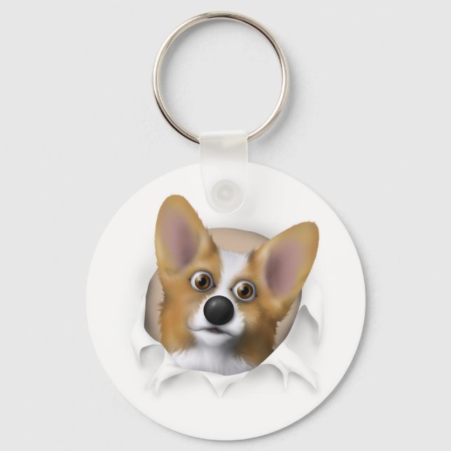 Welsh Corgi 1 Buout Schlüsselanhänger (Vorderseite)