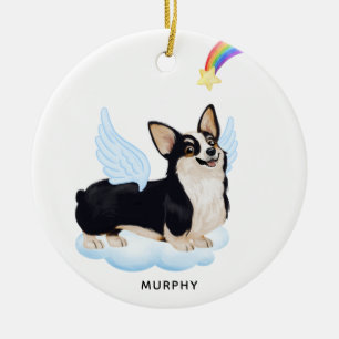 Welsh Corgi Angel Dog Personalisiert Pet Memorial Keramik Ornament