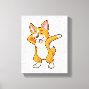 Welsh Corgi auf Hip Hop Dance Dab Leinwanddruck