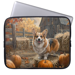 Welsh Corgi Autumn Pumpkin Farm Laptopschutzhülle