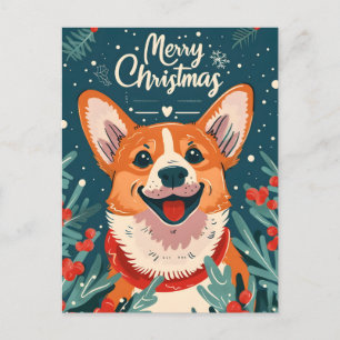 Welsh Corgi Christmas Postkarte