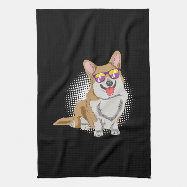 Welsh Corgi Dog Geschirrtuch (Vertikal)