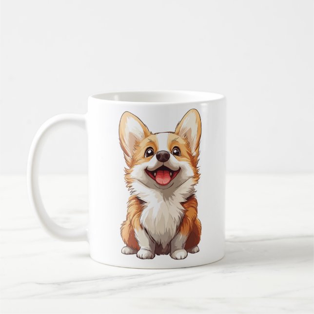 Welsh Corgi dog Kaffeetasse (Links)