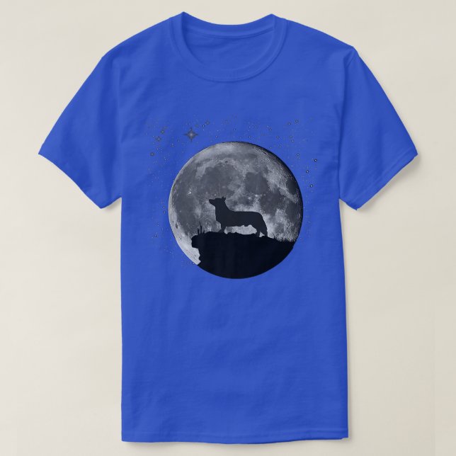 Welsh Corgi Dog Moon  T-Shirt (Design vorne)