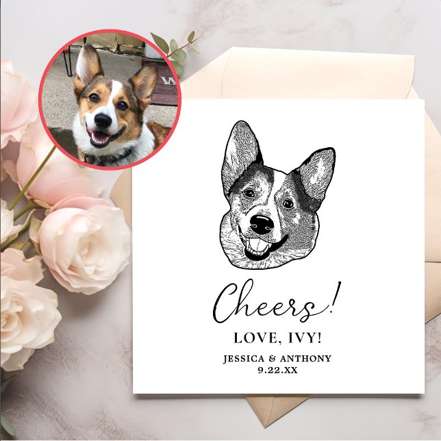 Welsh Corgi Dog Personalisiert Cheers Serviette (Von Creator hochgeladen)