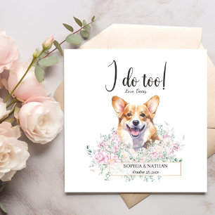 Welsh Corgi Dog Wedding Cocktail Napkins Serviette