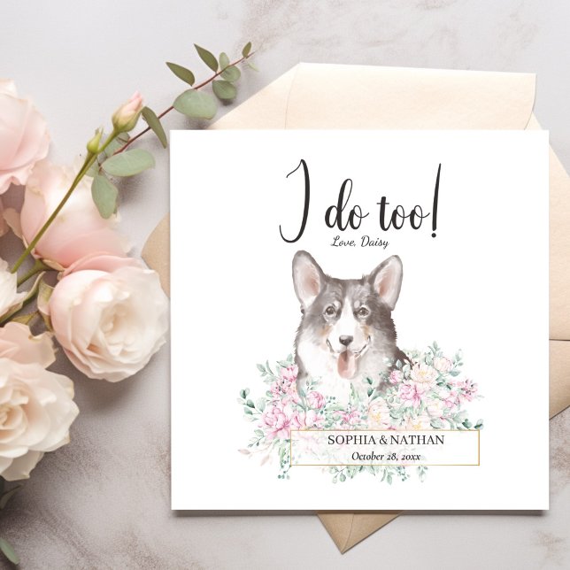 Welsh Corgi Dog Wedding Cocktail Napkins Serviette (Von Creator hochgeladen)
