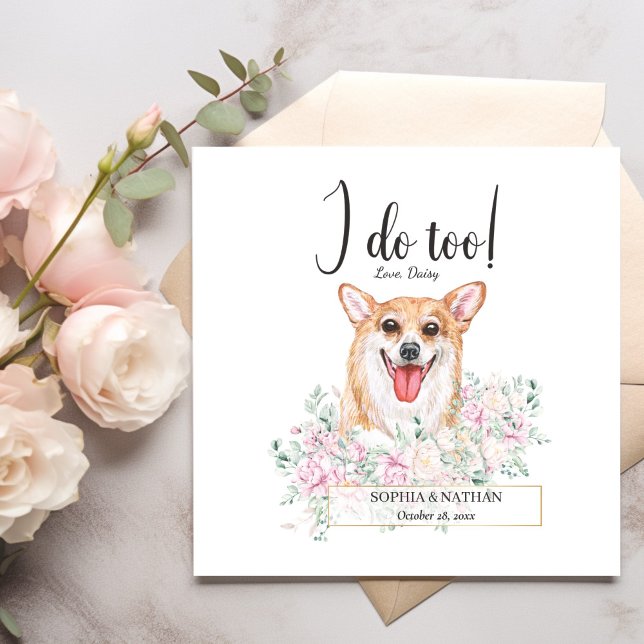 Welsh Corgi Dog Wedding Cocktail Napkins Serviette (Von Creator hochgeladen)
