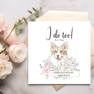 Welsh Corgi Dog Wedding Cocktail Napkins Serviette