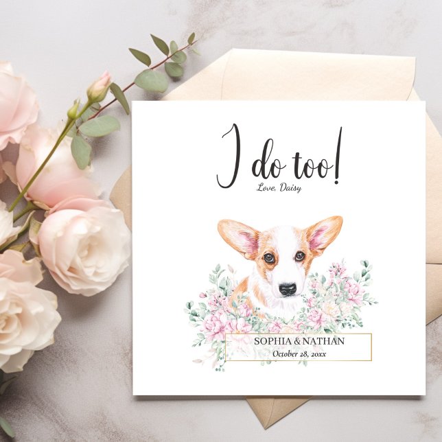 Welsh Corgi Dog Wedding Cocktail Napkins Serviette (Von Creator hochgeladen)