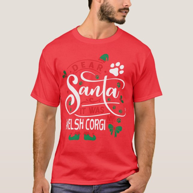 Welsh Corgi Dog Weihnachts Hund brüten lustiges Ge T-Shirt (Vorderseite)