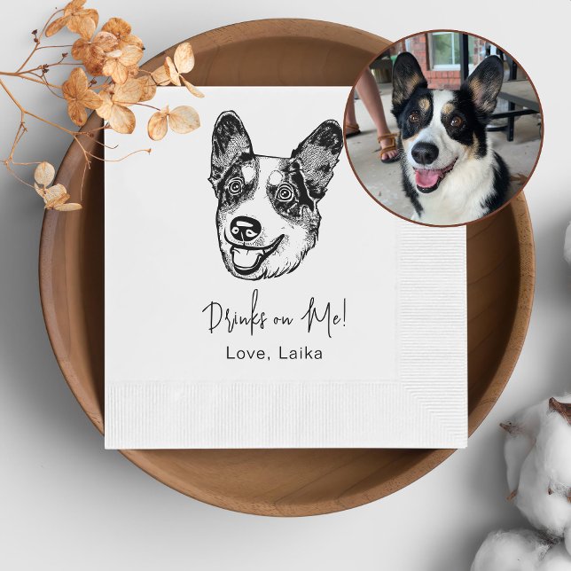 Welsh Corgi DogPersonalized Drink on me Serviette (Von Creator hochgeladen)
