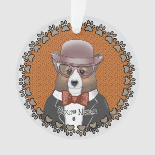 Welsh Corgi Glasses Ornament