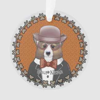 Welsh Corgi Glasses Ornament