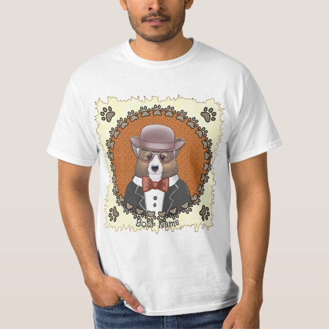 Welsh Corgi Glasses T-Shirt (Vorderseite)