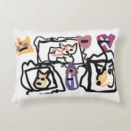 Welsh Corgi hearts  Dekokissen