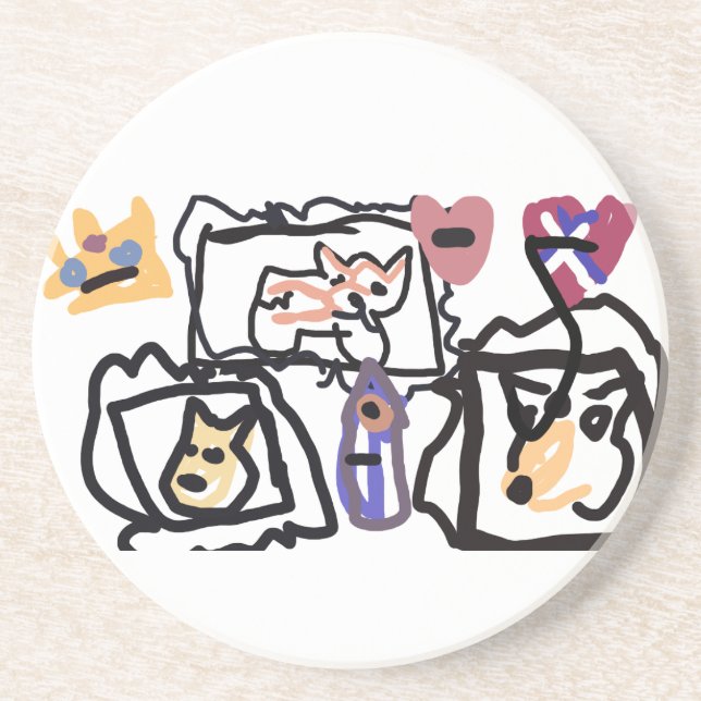 Welsh Corgi hearts  Getränkeuntersetzer (Vorne)