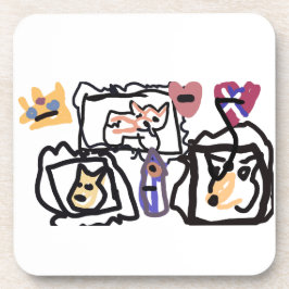 Welsh Corgi hearts  Getränkeuntersetzer