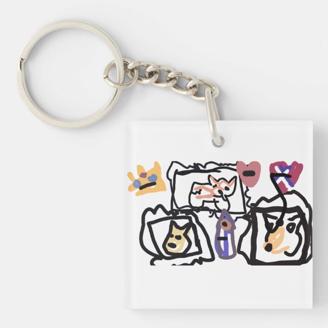 Welsh Corgi hearts  Schlüsselanhänger (Vorderseite)