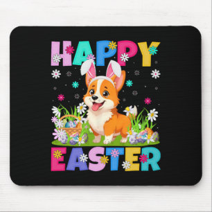 Welsh Corgi Hund Happy Ostereier Hunt Sonniges Ohr Mousepad