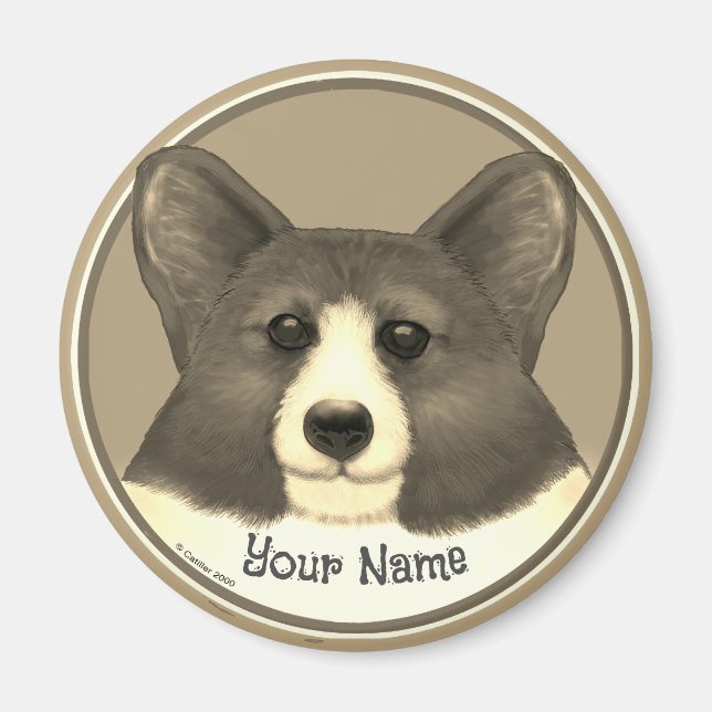 Welsh Corgi Hund Magnet (Vorne)