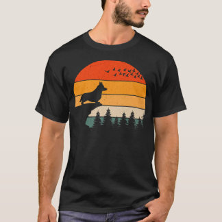 Welsh Corgi Hund Sunset Retro Stil für Männer Frau T-Shirt