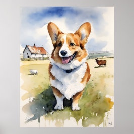 Welsh Corgi - Hundekunstdruck Poster