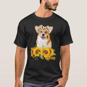 Welsh Corgi Mama Sonnenblume Sommer Dog Mama Mama  T-Shirt