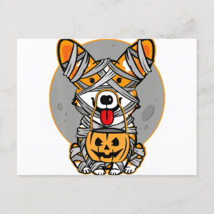 Welsh Corgi Mummy Niedlich Halloween Kostümhund Lo Postkarte