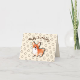 Welsh Corgi Pembroke Happy Birthday Editable Dankeskarte