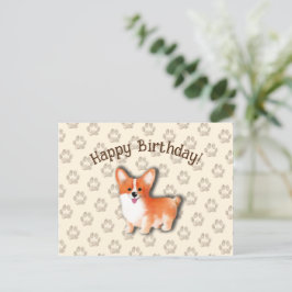 Welsh Corgi Pembroke Happy Birthday Editable Postkarte