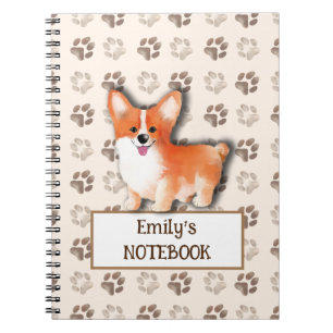 Welsh Corgi Pembroke Hunde Fußabdruck anpassbar Notizblock