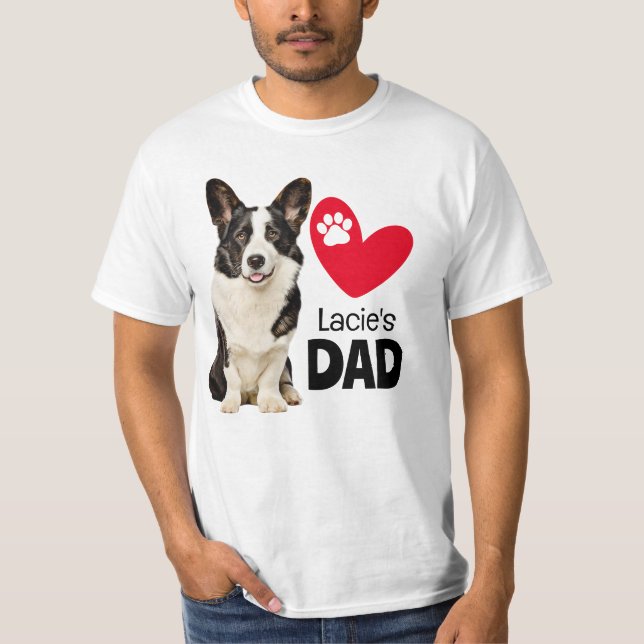 Welsh Corgi Personalisiert Vater T - Shirt (Vorderseite)